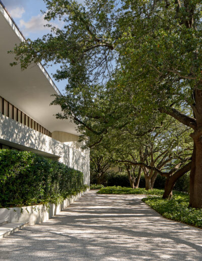 Side of a modern house walkway.