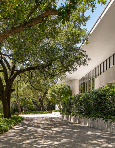 Side of a modern luxury house walkway.